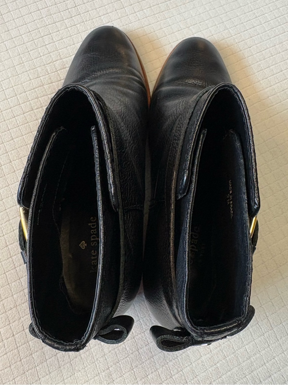 Kate Spade black leather bow accent ankle boots - Picture 6 of 14